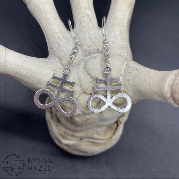 Leviathan Cross Long Earrings - Picture 1 of 3